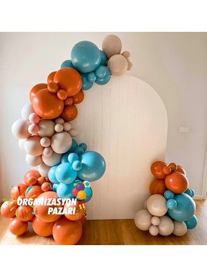 Balon Seti Karamel-Derin Okyanus-DumanGri 60 Lı Balon Zinciri Seti