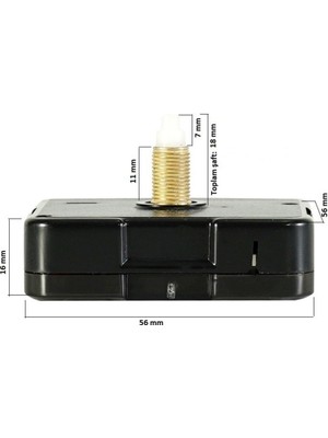 Mediterian Uzun Şaft Akar Sessiz Saat Mekanizması Askılı  22 mm