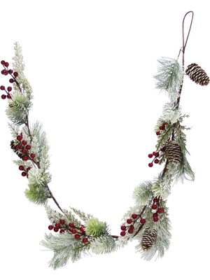 Dekorsende Kozalaklı Berryli Garland 130 cm