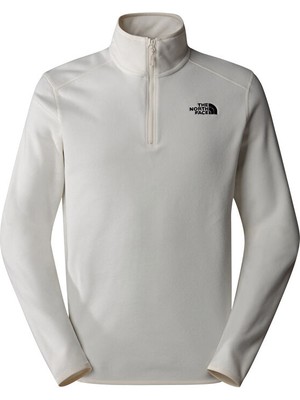 The North Face M 100 Glacier 1/4 Zip Erkek Polar Sweatshirt NF0A855W4HP1 Beyaz