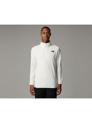 The North Face M 100 Glacier 1/4 Zip Erkek Polar Sweatshirt NF0A855W4HP1 Beyaz