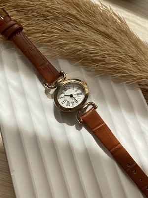 Quartz Retro Minimal Vintage Deri Kordon Kadın Kol Saati Kelebek Model