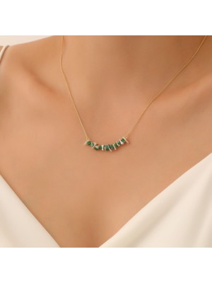 Nox Jewelry 925 Ayar Gümüş Değerli ve Doğal Aventerin Taşlı Kolye