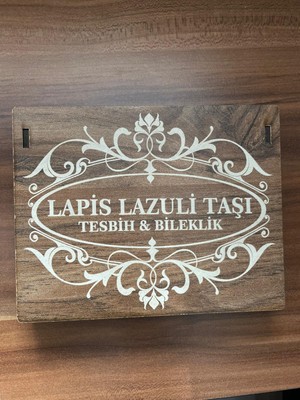 Sobe Hediyelik Özel Ahşap Kutulu Lapis Lazuli Taşı Tesbih Bileklik Set Doğal Taş