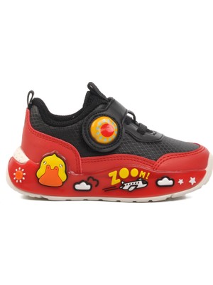 Pepino 1739-B Siyah-Kırmızı Unisex Çocuk Cırtlı Sneaker