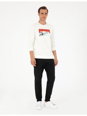 Pierre Cardin Erkek Ekru Regular Fit Sweatshirt 50292984-VR019