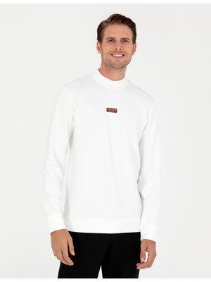 Pierre Cardin Erkek Beyaz Regular Fit Sweatshirt 50293256-VR013