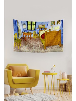 Mediterian Sarı Dikdörtgen Yatak Odası Duvar ve Zemin Halısı 70x140 cm
