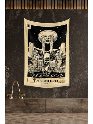 Mediterian Lacivert Tarot Kartı Duvar Örtüsü Halısı 140x100 cm, dikdörtgen, şık ve dekoratif ürün