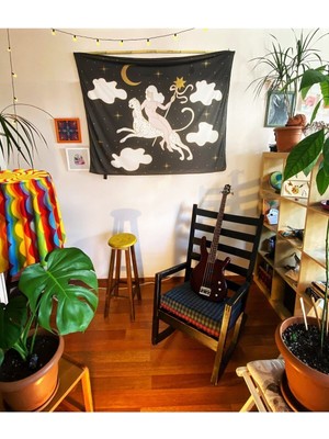 Mediterian Çok Renkli Wander Duvar Örtüsü 150x125 Dikdörtgen, Dekoratif ve Şık Tasarım