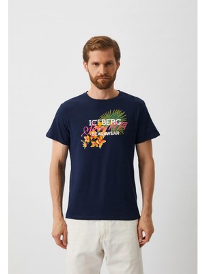 Iceberg ICE3MTS02 Flower T-Shirt Navy