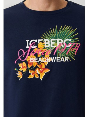 Iceberg ICE3MTS02 Flower T-Shirt Navy