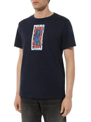 Bikkembergs BKK2MTS04 Half Logo T-Shirt Navy