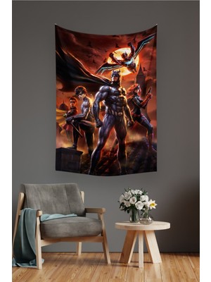 Mediterian Çok Renkli Batman Duvar Halısı 140x100 cm, Dikdörtgen, Şık ve Eğlenceli Dekorasyon