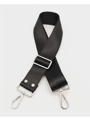 Nidage Polyester Kolon 120X4 cm Siyah Gümüş Metalli