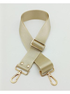 Nidage Polyester Kolon 120X4 cm Bej Light Gold Metalli