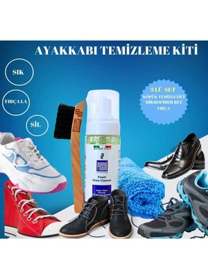 Dp Pascia Ayakkabı Temizleme Köpüğü & Fırça & Mikrofiber Bez