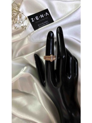 Zena Accessories Vintage Zirkon Taş Detaylı Paslanmaz Çelik Yüzük