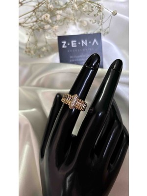 Zena Accessories Vintage Zirkon Taş Detaylı Paslanmaz Çelik Yüzük