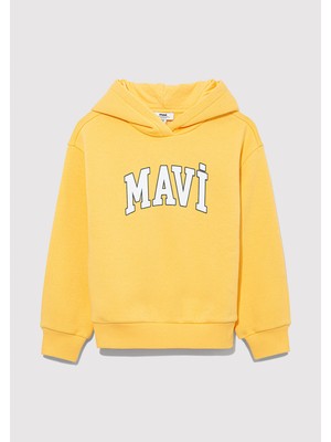 Mavi Logo Baskılı Kapüşonlu Sarı Sweatshirt7610035-71377