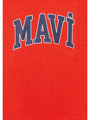 Mavi Logo Baskılı Kapüşonlu Turuncu Sweatshirt6610110-83127