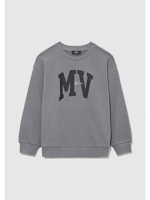 Mavi Mv Logo Baskılı Kapüşonlu Gri Sweatshirt6S10054-70098