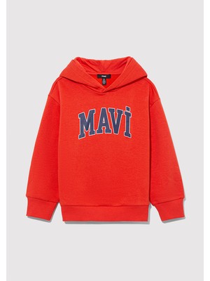 Mavi Logo Baskılı Kapüşonlu Turuncu Sweatshirt6610110-83127