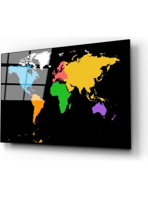 Narnuga Teknoo- Dünya Haritası 43 Cam Tablo