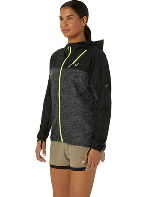 Asics Fujitrail Packable Windbreaker Kadın Siyah Ceket 2012C977-001