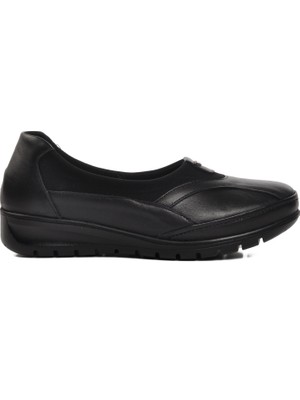 Voyager 7507-1 Siyah Deri Kadın Günlük Ayakkabı