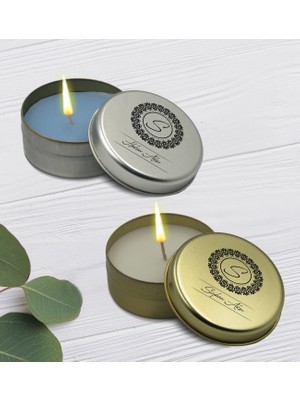 Bk Gift Kişiye Özel Isimli Silver ve Gold Metal Kutuda Kokulu Mum Hediye Seti - 1, Ev Hediyesi, Sevgiliye, Arkadaşa Hediye, Kokulu Mum