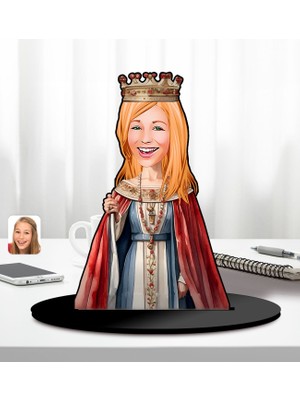 Bk Gift Kişiye Özel Kadın Karikatürlü Ahşap Biblo-21, Arkadaşa Hediye, Sevgiliye Hediye