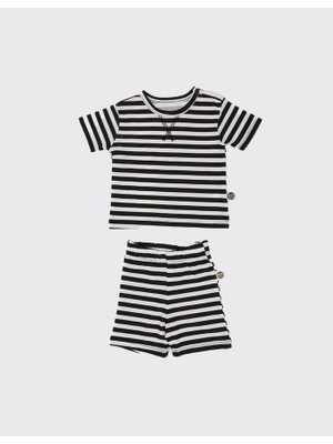 RG Brand Bebek Pamuk Çizgili Şort Takımı Erkek Çocuk İçin Rahat Kesim ve Nefes Alabilir Özellikler