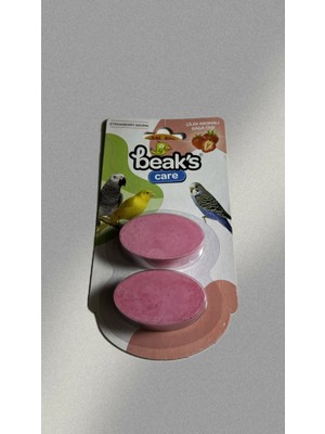 Beak's Çilek Aromalı Gaga Taşı Muhabbet Kuşu,sultan Papağanı Için Gaga Taşı 2'li Gaga Taşı