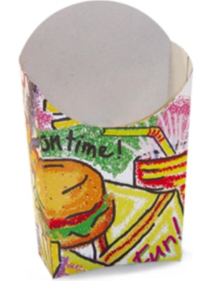 Gizpak Konik Patates Kutusu Büyük 100 adet