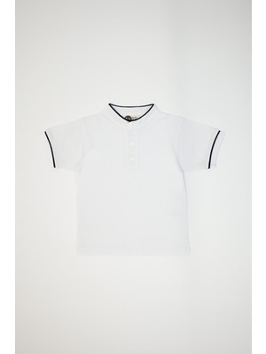 RG Brand Çocuk Düğme Detaylı Hakim Yaka Tişört