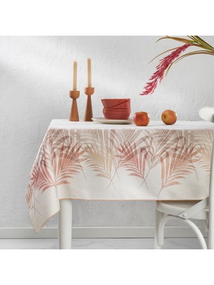 Schafer Home Leaf Poly Linen Masa Örtüsü 150X220-KIREMIT