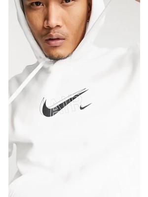 Nike Air Print Sportswear Erkek Kapüşonlu Sweatshirt Beyaz