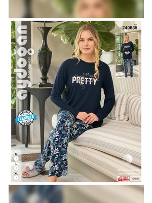 Aydoğan Kadın Ezgi Flexible Pretty Lacivert Pijama Takım 0635