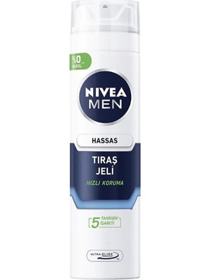 Nivea Men Hassas Tıraş Jeli - Alkolsüz, Papatya ve E Vitamini ile Zenginleştirilmiş, 200 ml, Ultra Glide Teknolojisi ile Yakın ve Konforlu Tıraş