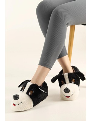 Modafrato Köpekli Peluş Unisex Hayvanlı Panduf Ev Ayakkabısı Pufidik
