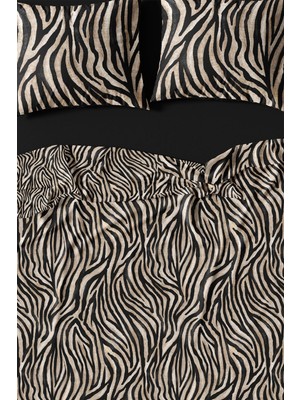 Amor Home Çift Kişilik  Pamuk Saten Nevresim Takımı Zebra Pattern