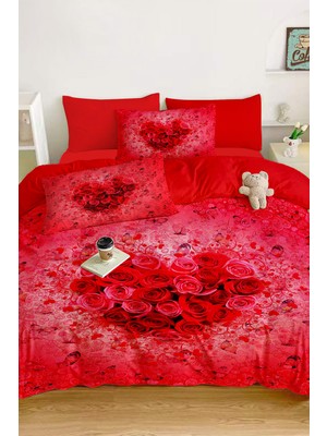 Amor Home Çift Kişilik  Pamuk Saten Nevresim Takımı Rose Amor