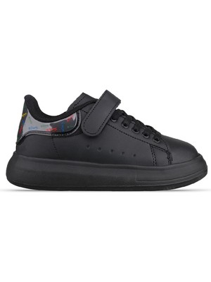 M.P One Büyük Çocuk Bağcıklı / Velcro Siyah Sneaker