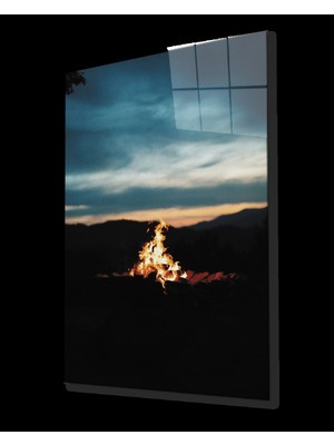 Narnuga Teknoo- Gün Batımında  Ateş  Cam Tablo