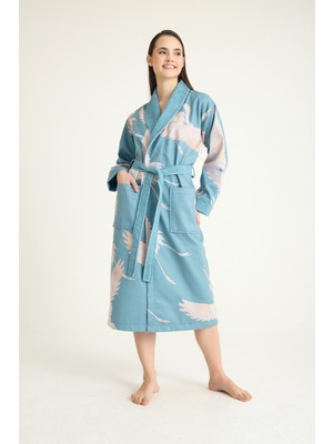 Yorka Desenli Baskılı Bornoz