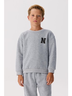 Nebbati Bg Store Erkek Çocuk Gri Sweatshirt