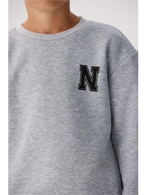 Nebbati Bg Store Erkek Çocuk Gri Sweatshirt