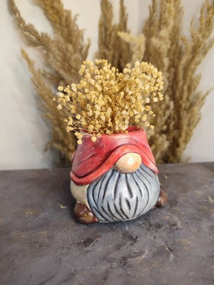 Gnome ( Şans Cücesi) Burnuk Saksı & Kalemlik Model 1
