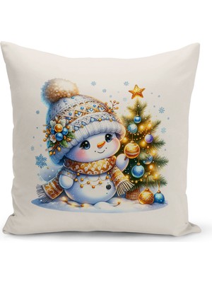 Bertille Home Yılbaşı Serisi Çift Tarafı Dijital Baskılı  4'lü Kırlent Kılıfı Seti (Christmas Noel Cushion Cover)